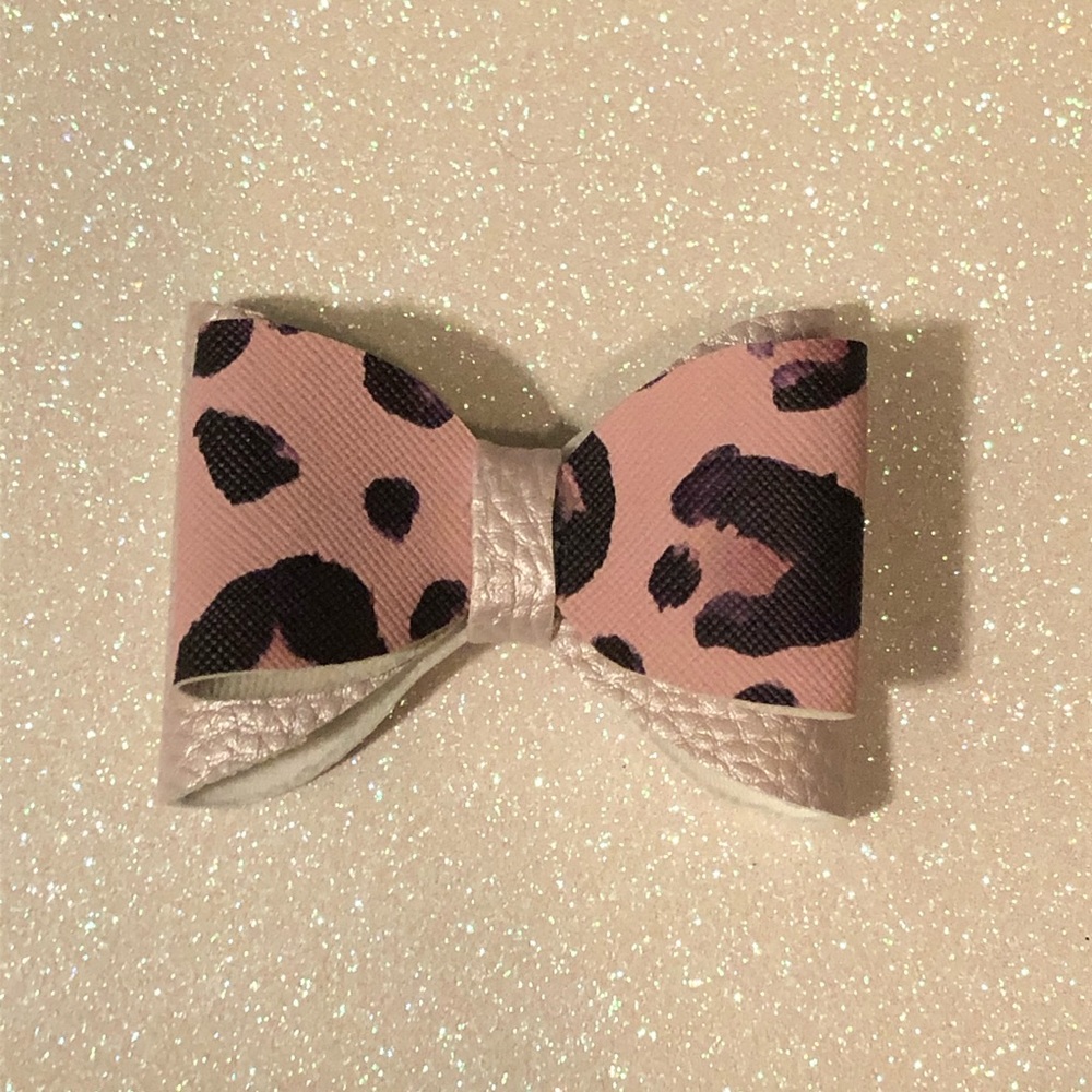 Handmade faux leather bows